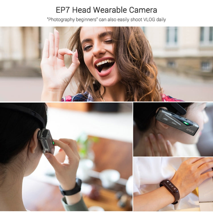 ORDRO EP7 4K Head-Mounted Auto Focus Live Video Smart Sports Camera, Style:With Remote Control(Silver Black)