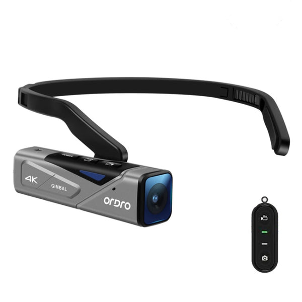 ORDRO EP7 4K Head-Mounted Auto Focus Live Video Smart Sports Camera, Style:With Remote Control(Silver Black)
