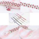 2 PCS Pet Collar Diamond Elastic Cat And Dog Necklace Jewelry, Size:L(Pink White)