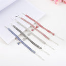 2 PCS Pet Collar Diamond Elastic Cat And Dog Necklace Jewelry, Size:L(Pink White)