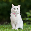 2 PCS Pet Collar Diamond Elastic Cat And Dog Necklace Jewelry, Size:L(Pink White)