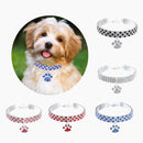 2 PCS Pet Collar Diamond Elastic Cat And Dog Necklace Jewelry, Size:L(Pink White)