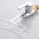 Bathroom Hot Cold Water Faucet Wine Glass Waterfall Faucet(Brown &Yellow)