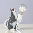Cat Light Animal Table Lamp Mini Night Light, Power Plug:US Plug(Holding Baby)