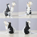 Cat Light Animal Table Lamp Mini Night Light, Power Plug:US Plug(Holding Baby)