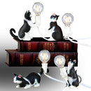 Cat Light Animal Table Lamp Mini Night Light, Power Plug:US Plug(Holding Baby)