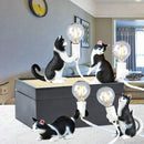 Cat Light Animal Table Lamp Mini Night Light, Power Plug:US Plug(Holding Baby)