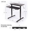 Dual Desktop Hand-Cranked Lifting Stand Office Computer Desk, Style:With Reinforcing Bar(White Maple)
