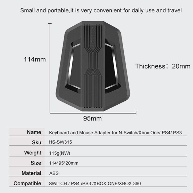 Keyboard And Mouse Converter For PS4/Switch/PS4 Pro/XBOX ONE(Black)