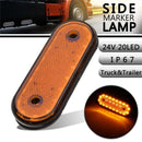 5 PCS MK-095 24V 20 LEDs Universal Truck Side Lights Truck Trailer Tail Lights(Red)