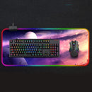 Rubber Gaming Waterproof RGB Luminous Mouse Pad with 14 Kinds of Lighting Effects, Size: 800 x 300 x 4mm(Deep Planet)