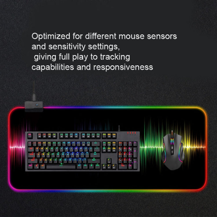 Rubber Gaming Waterproof RGB Luminous Mouse Pad with 14 Kinds of Lighting Effects, Size: 800 x 300 x 4mm(Electronic Sound)