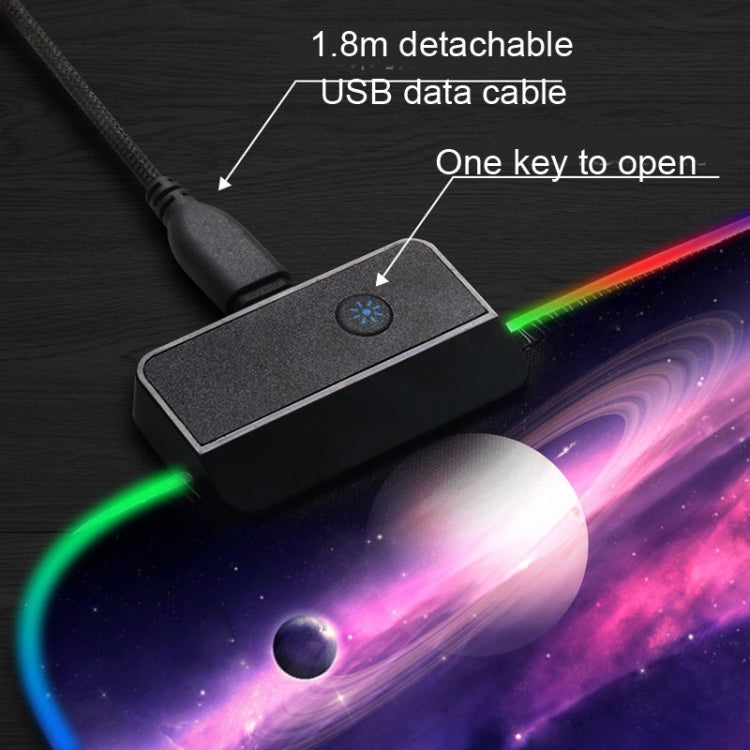 Rubber Gaming Waterproof RGB Luminous Mouse Pad with 14 Kinds of Lighting Effects, Size: 800 x 300 x 4mm(Electronic Sound)