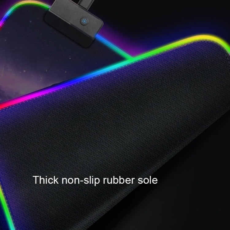 Rubber Gaming Waterproof RGB Luminous Mouse Pad with 14 Kinds of Lighting Effects, Size: 800 x 300 x 4mm(Honeycomb)