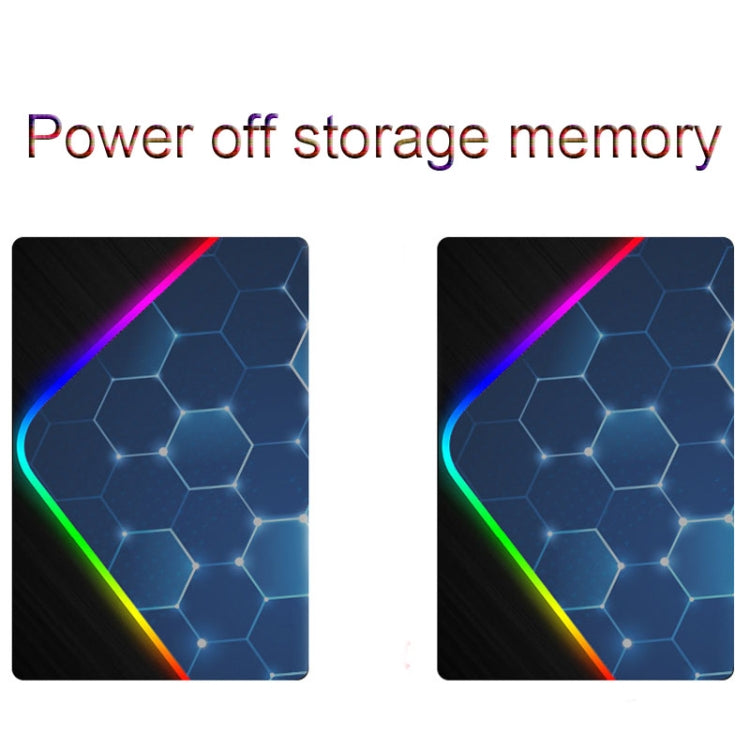 Rubber Gaming Waterproof RGB Luminous Mouse Pad with 14 Kinds of Lighting Effects, Size: 800 x 300 x 4mm(Honeycomb)