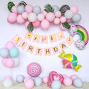 Birthday Party Background Wall Decoration Macaron Balloon Set, Style:Candy Set