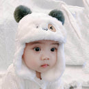 C0099 Children Hat Winter Thick Velvet Warm and Windproof Earmuffs Animal Animal Ear Shape Hat, Size: 48cm(Beige)