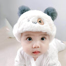C0099 Children Hat Winter Thick Velvet Warm and Windproof Earmuffs Animal Animal Ear Shape Hat, Size: 48cm(Beige)