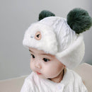 C0099 Children Hat Winter Thick Velvet Warm and Windproof Earmuffs Animal Animal Ear Shape Hat, Size: 48cm(Beige)