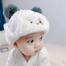 C0099 Children Hat Winter Thick Velvet Warm and Windproof Earmuffs Animal Animal Ear Shape Hat, Size: 48cm(Beige)