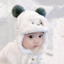 C0099 Children Hat Winter Thick Velvet Warm and Windproof Earmuffs Animal Animal Ear Shape Hat, Size: 48cm(Beige)