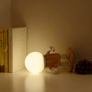 Solid Wood Robot Bedroom Bedside Simple Study Lamp Table Lamp, Style:Plug-in, CN Plug