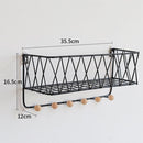 Wall Hook Rack Home Wall Decoration Creative Multifunctional Partition Wrought Iron Rack, Size:Large(Black)