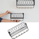 Wall Hook Rack Home Wall Decoration Creative Multifunctional Partition Wrought Iron Rack, Size:Large(Black)