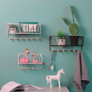 Wall Hook Rack Home Wall Decoration Creative Multifunctional Partition Wrought Iron Rack, Size:Large(Black)