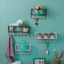 Wall Hook Rack Home Wall Decoration Creative Multifunctional Partition Wrought Iron Rack, Size:Large(Black)