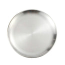 2 PCS Stainless Steel Thickened Round Plate Cafe Tray Fruit Cake Plate Bone Plate Dish Shallow Plate, Diameter:14cm, Style:Brushed Matte Silver