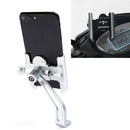 BENGGUO Bicycle Aluminum Alloy Mobile Phone Holder Electric Motorcycle Anti-Vibration Navigation Fixed Mobile Phone Holder Riding Equipment, Style:Rearview Mirror Installation(Silver)