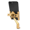 BENGGUO Bicycle Aluminum Alloy Mobile Phone Holder Electric Motorcycle Anti-Vibration Navigation Fixed Mobile Phone Holder Riding Equipment, Style:Rearview Mirror Installation(Gold)