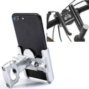 BENGGUO Bicycle Aluminum Alloy Mobile Phone Holder Electric Motorcycle Anti-Vibration Navigation Fixed Mobile Phone Holder Riding Equipment, Style:Handlebar Installation(Silver)