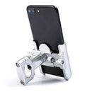 BENGGUO Bicycle Aluminum Alloy Mobile Phone Holder Electric Motorcycle Anti-Vibration Navigation Fixed Mobile Phone Holder Riding Equipment, Style:Handlebar Installation(Silver)