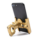 BENGGUO Bicycle Aluminum Alloy Mobile Phone Holder Electric Motorcycle Anti-Vibration Navigation Fixed Mobile Phone Holder Riding Equipment, Style:Handlebar Installation(Gold)
