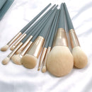 10 PCS / Set Makeup Brush Corn Silk Fiber Hair Loose Powder Brush Face And Eye Makeup Brush, Style:With Blue Bag