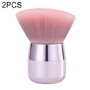 2 PCS Loose Powder Brush Mushroom Head Makeup Brush Set Makeup Powder Brush Soft Hair Blush Brush(Oblique Head Trimming Brush)