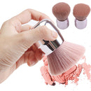 2 PCS Loose Powder Brush Mushroom Head Makeup Brush Set Makeup Powder Brush Soft Hair Blush Brush(Oblique Head Trimming Brush)