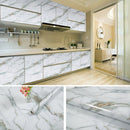 215421210W 5m Marble Pattern Bright Paint Furniture Renovation Self-Adhesive Wall Paper Cabinet Waterproof Film(Crack Yellow Gray)