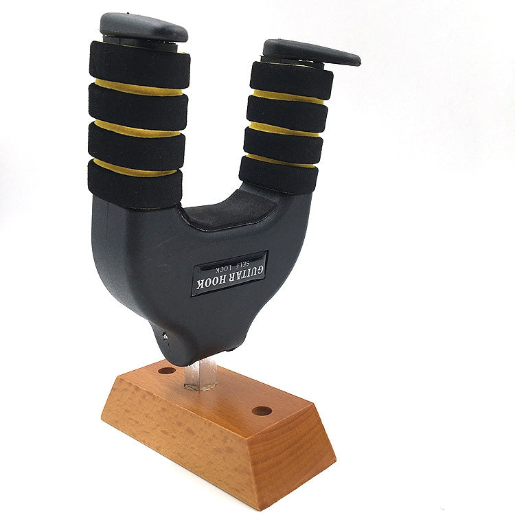 Gravity Automatic Lock Guitar Hook Guitar Rack Hanger, Style:Wooden Base