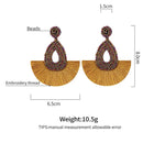 Bohemian Tassel Earrings Female Ethnic Style Rice Bead Earrings(Red)