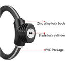 Bicycle Ring Lock Anti-Theft Lock Bicycle Portable Mini Safety Lock Racket Lock Bold Cable Lock, Colour: Matte Black