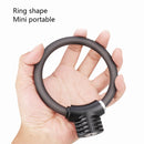 Bicycle Ring Lock Anti-Theft Lock Bicycle Portable Mini Safety Lock Racket Lock Bold Cable Lock, Colour: Matte Black