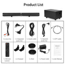 LP-1807P 45W Home Theater Audio Subwoofer Echo Wall Soundbar, Plug Type:US Plug(Black)