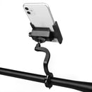 CYCLINGBOX Aluminum Alloy Mobile Phone Holder Bicycle Riding Takeaway Rotatable Metal Mobile Phone Bracket, Style:Heightened Handlebar Installation(Black)