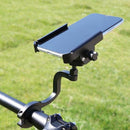 CYCLINGBOX Aluminum Alloy Mobile Phone Holder Bicycle Riding Takeaway Rotatable Metal Mobile Phone Bracket, Style:Heightened Handlebar Installation(Black)