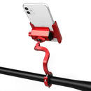 CYCLINGBOX Aluminum Alloy Mobile Phone Holder Bicycle Riding Takeaway Rotatable Metal Mobile Phone Bracket, Style:Heightened Handlebar Installation(Red)
