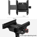 CYCLINGBOX Aluminum Alloy Mobile Phone Holder Bicycle Riding Takeaway Rotatable Metal Mobile Phone Bracket, Style:Heightened Handlebar Installation(Titanium)