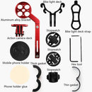 Bicycle Mountain Bike Aluminum Alloy Code Table Stand Universal Code Table Extension Flashlight Bracket(Red)